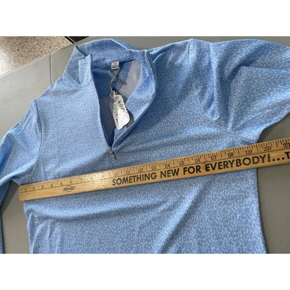Seabreeze Long Sleeve Quarter Zip Shirt Women M Blue Printed Golf Athleisure NEW - Picture 4 of 7